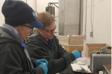 Sampling water drawn from the ASR.