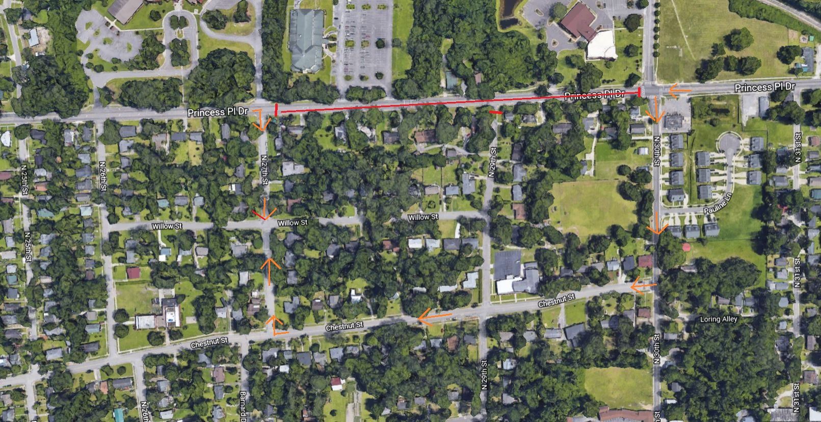 Princess Place Dr Detour