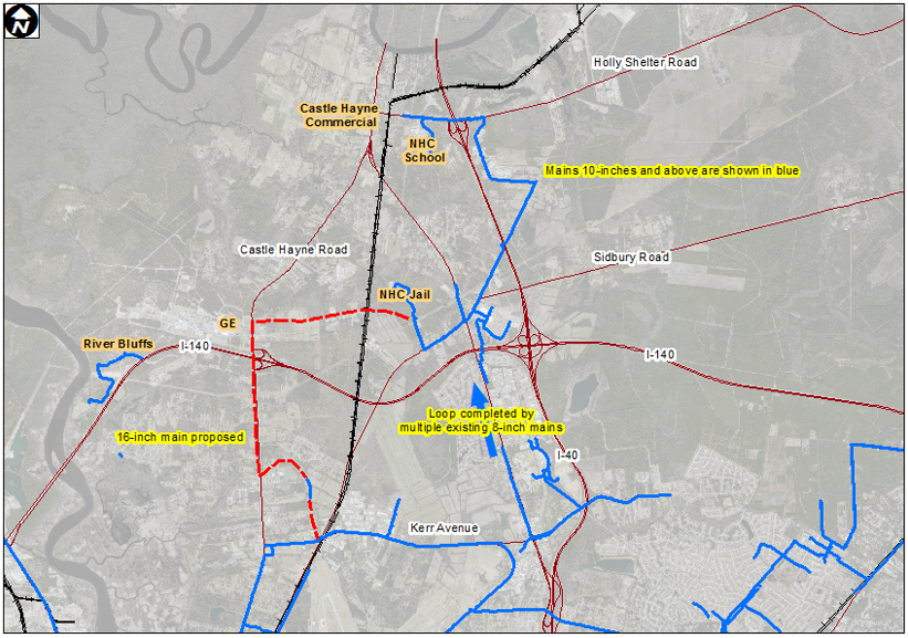 Map of Northern Water Mains project