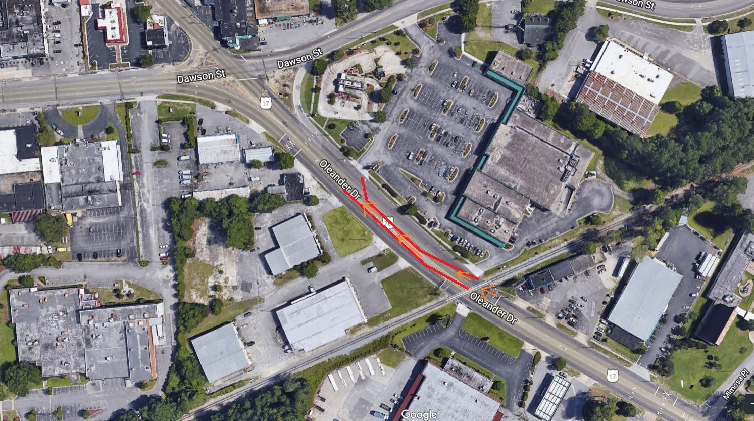 Lane Shift 1900 Block of Oleander